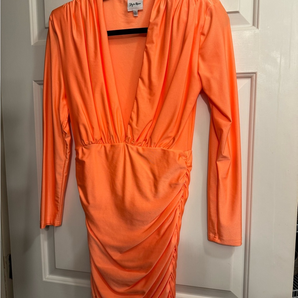 Vibrant Orange Long Sleeve Dress